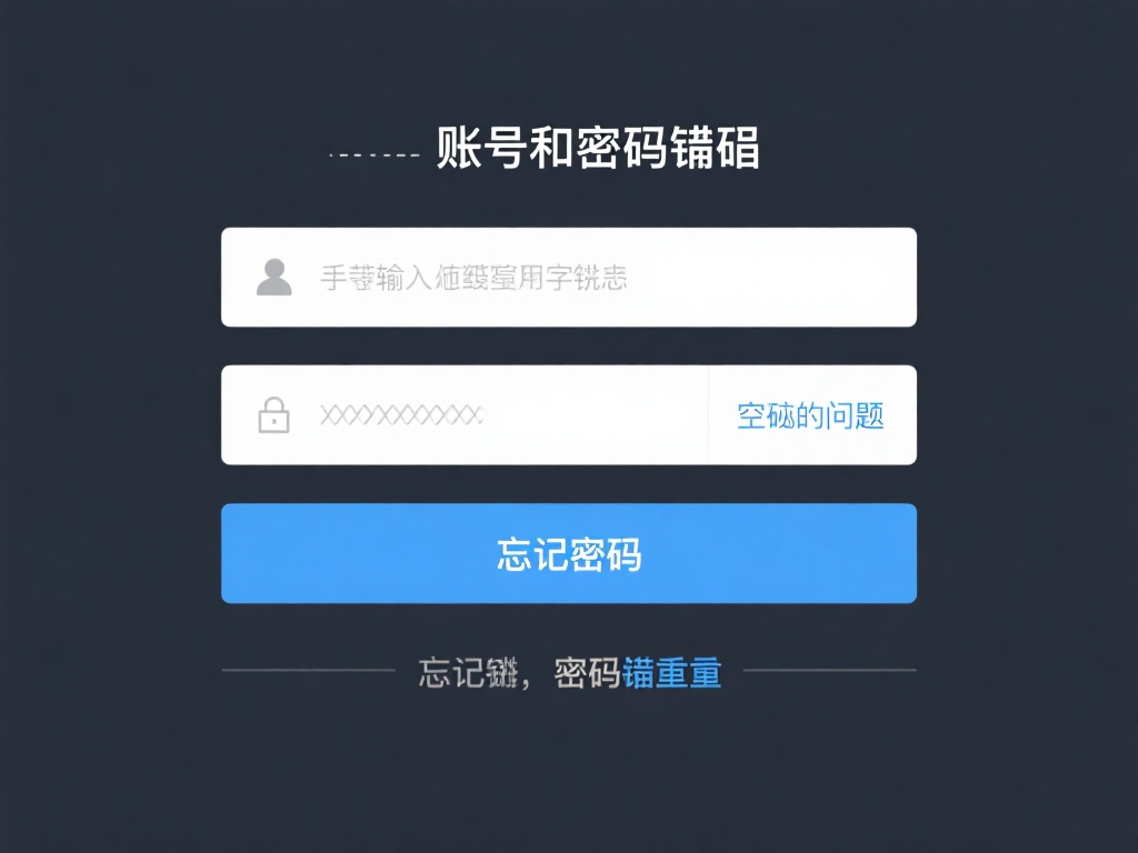 账号或密码错误：多数用户因手动输入时不小心造成错别